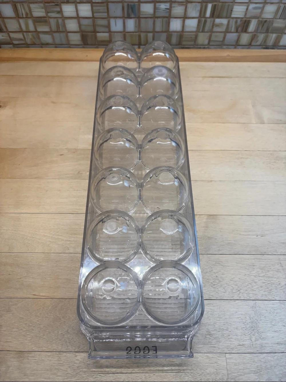 Clear Plastic Egg Storage Tray - 'EGGS' Label